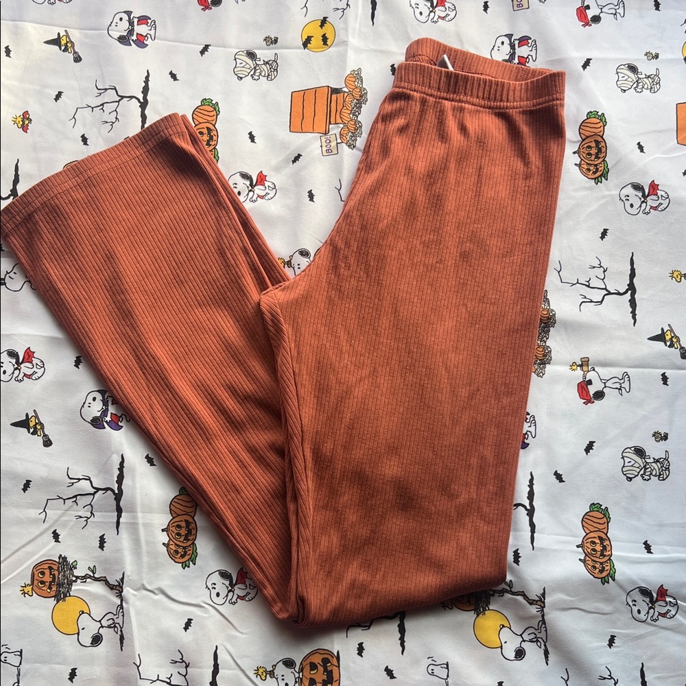 Old Navy youth size XL 14/16 Rust Ribbed Lounge Pants Flare